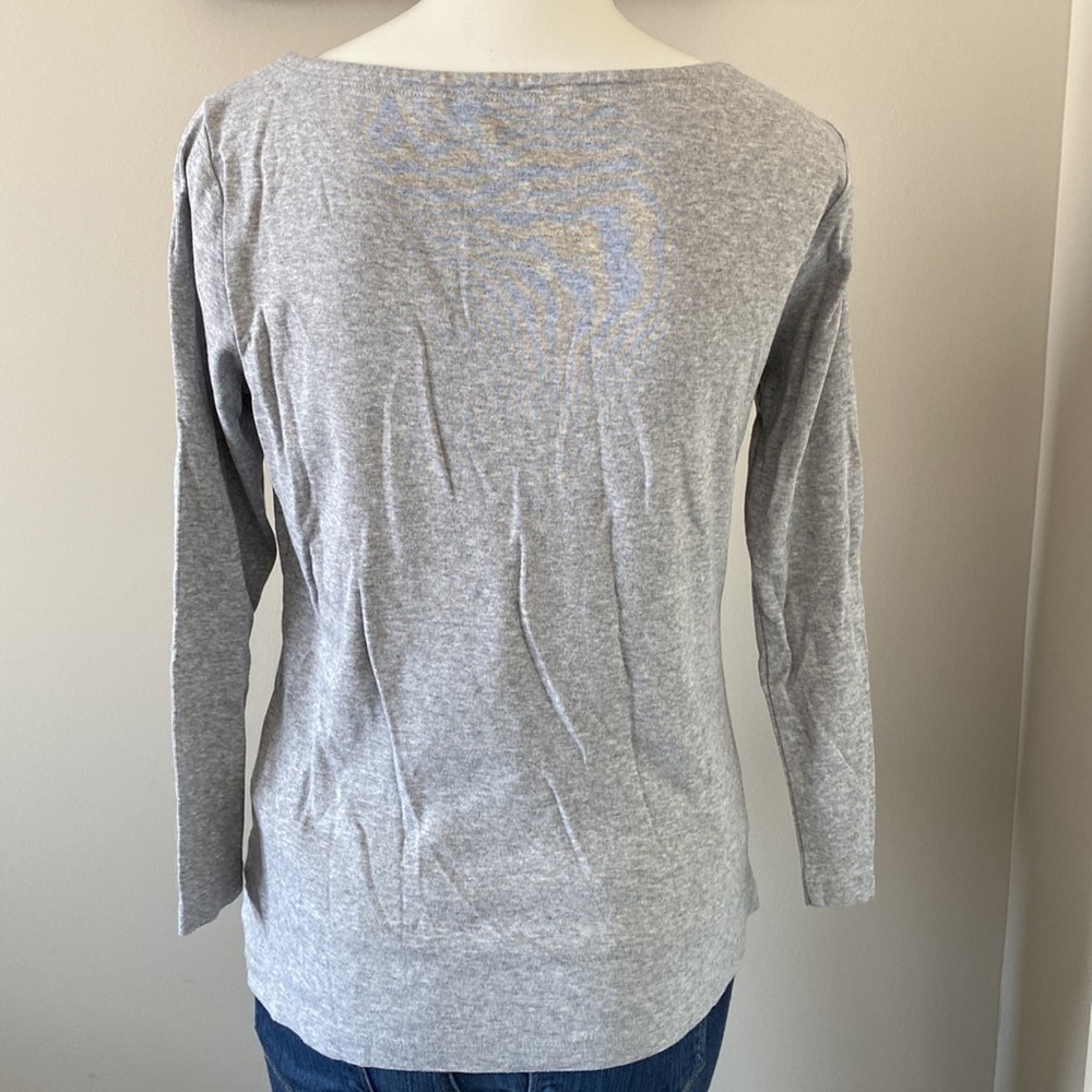 Vineyard Vines Solid Boatneck Simple Tee Gray Hea… - image 4